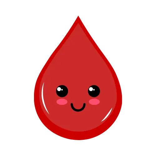 Blood drop with a smiley face