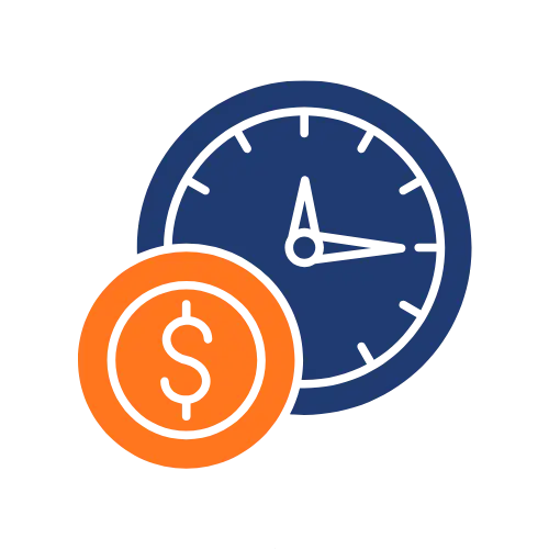 Dollar Sign with a Clock resembling money for time
